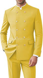 Men 2 Pieces  Suit   Suits for Men Gold Button Jacket Pant Set Traditional Wedding