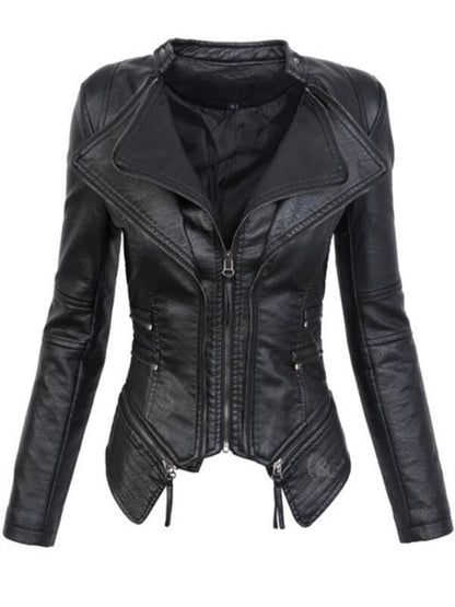 Veste "Onyx Rider" Simili Cuir & Design Patchwork