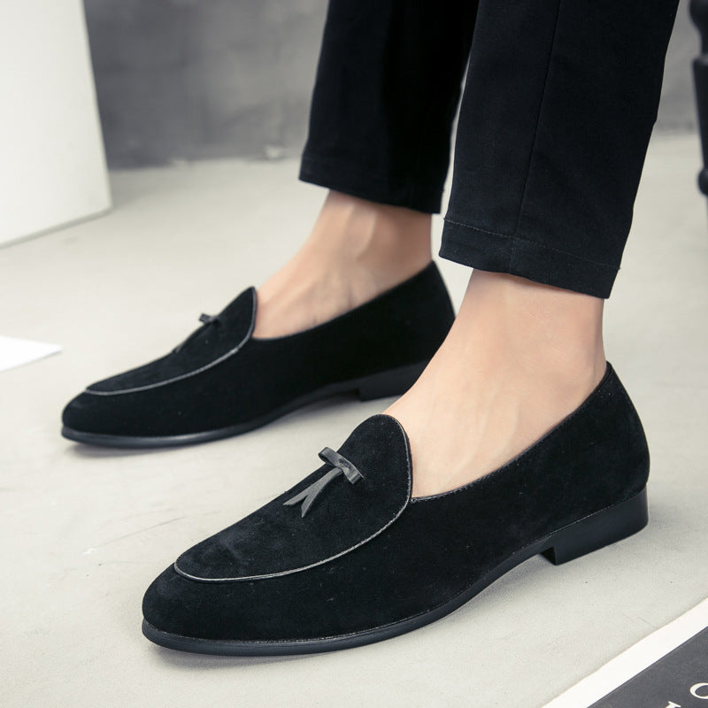 Mocassins Slip-On en Daim avec Détails Pompons