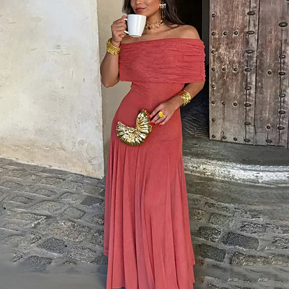 Women's Off-shoulder Sheer Maxi Dress