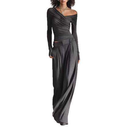 Ensemble décontracté pour femme : pantalon et haut à manches longues.