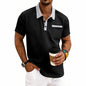 Loose-fit Waffle-Knit Mens Short-Sleeve Polo Shirt