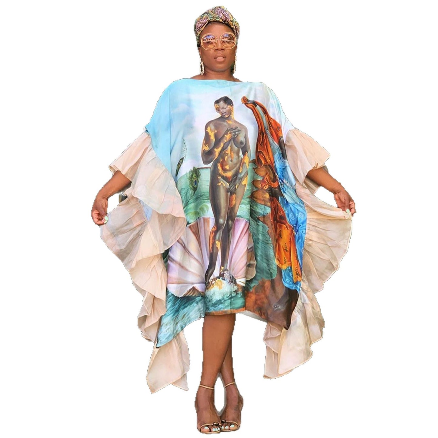 Robe "Aura Print" Épaules Dénudées &Imprimé Floral