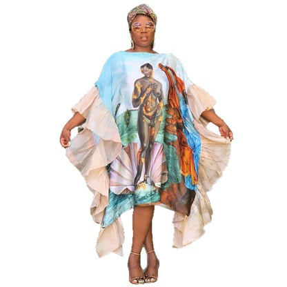 Robe "Aura Print" Épaules Dénudées &Imprimé Floral