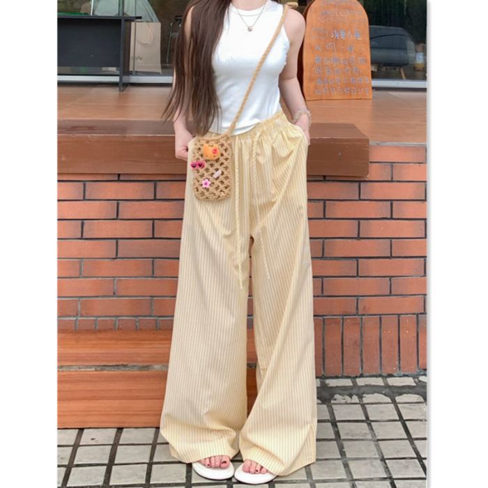 Ensemble pantalon large sans manches larges sans manches pour femmes