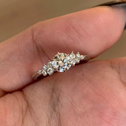 S925 Sterling Silver Berlin Love Letter Zircon Open Ring For Women, Luxury Shiny Zircon, Elegant & Versatile Commute Ring