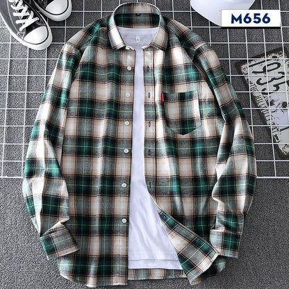 Springautumn Casual Thin Men's Plaid Shirt