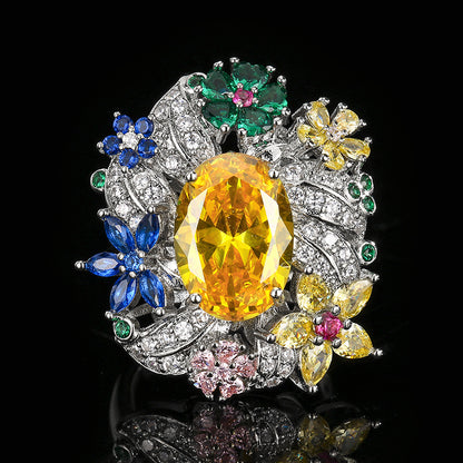 Luxury Vintage Open Ring With Shimmering Peacock Green Gemstone, Elegant Light Luxury Jewelry For Women