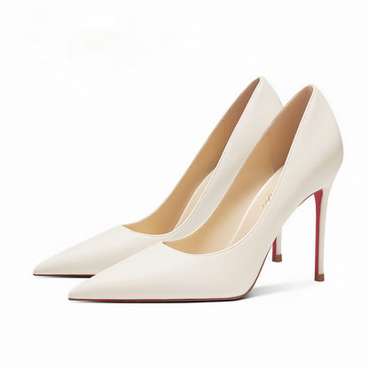Escarpins en cuir de mouton à bout pointu pour femme, collection printemps.