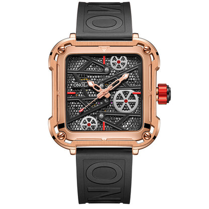 Fashion Mens Watch ONOLA Hollow Full Automatic Luxury Watches Men  Montre de luxe ONOLA pour homme : design squelette ajouré, mouvement entièrement automatique et style élégant