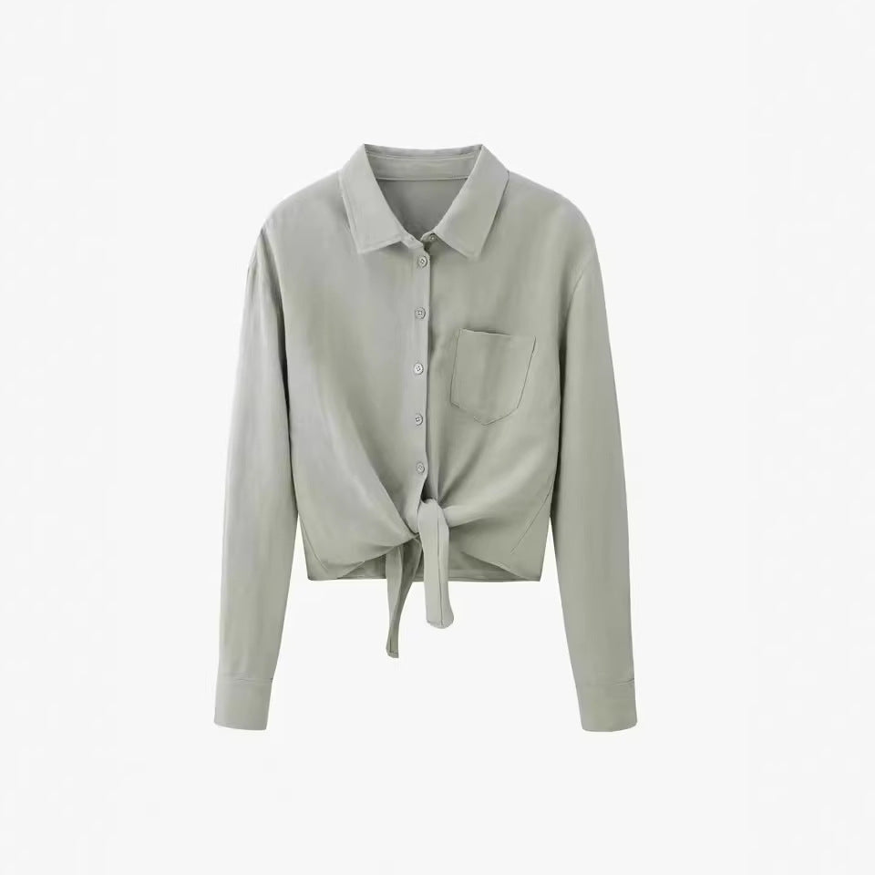 Chemise Courte à Nouer Aura - Style Urbain Décontracté