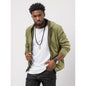 Mens Clothing Solid Color Zipper Reversible Trendy Coat