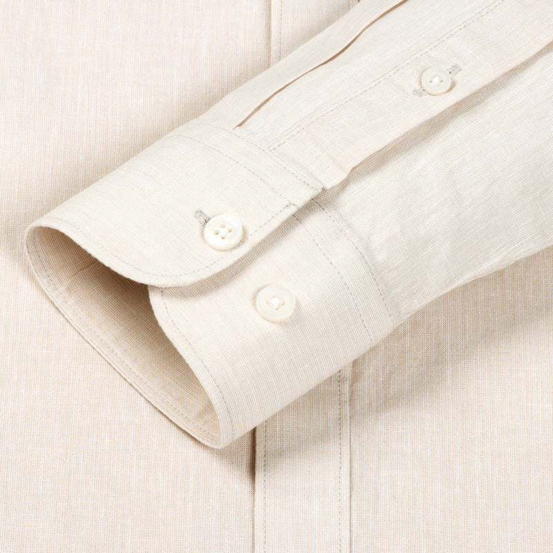Men's Light-Duty Washed Business-Casual Solid-Color Shirt