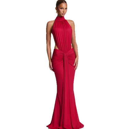 Robe "Aura Muse" Dos Nu & Plissé Elegant