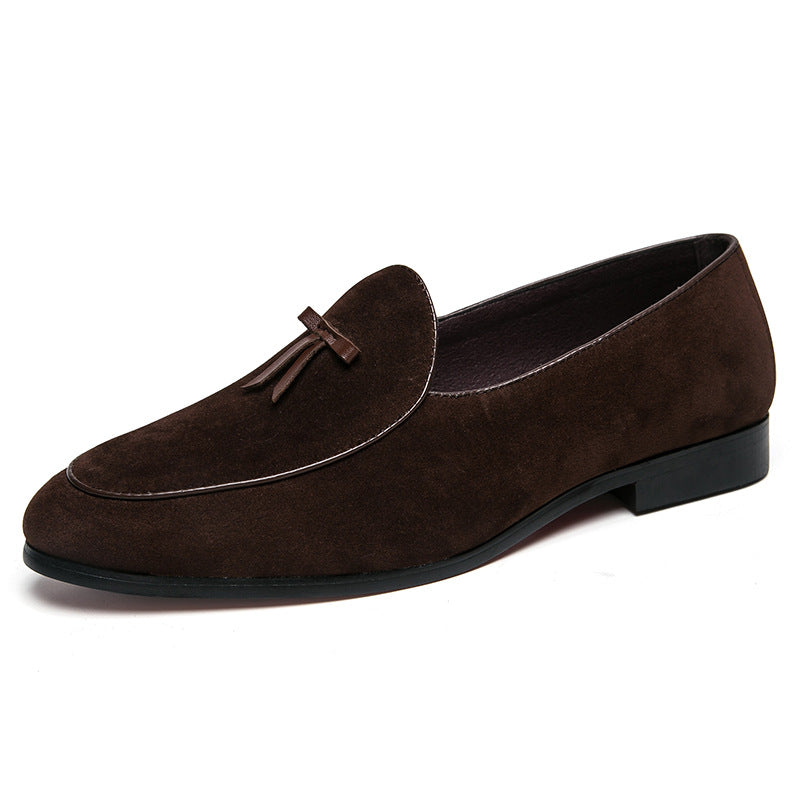 Mocassins Slip-On en Daim avec Détails Pompons