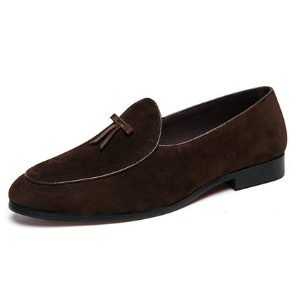 Mocassins Slip-On en Daim avec Détails Pompons