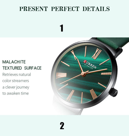 Womens Watch With A Small Dial And Leather Strap