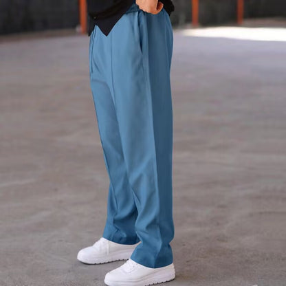 Men's Straight-Leg Athletic Casual Long Pants