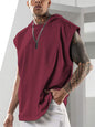 Summer Mens Sleeveless Loose Fitness Hooded Sports Vest
