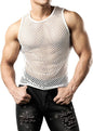 Hollow-out Crewneck Top Fishnet Vest