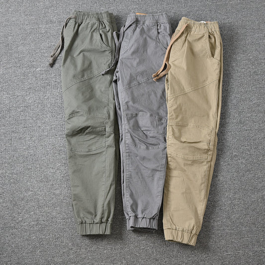 Men's Black Loose Straight-Leg Ankle-Length Drawstring Sweatpants