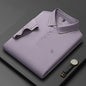Men's Short-sleeve Lapel Solid-color Top