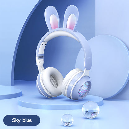 Casque sans fil avec oreilles de lapin : lumineux, extensible et avec micro intégré.