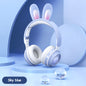 Casque sans fil avec oreilles de lapin : lumineux, extensible et avec micro intégré.