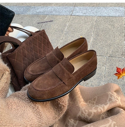 Chaussures plates décontractées pour femme, style britannique rétro.