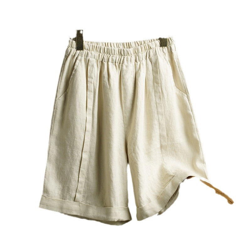 Casual Loose Plus-Size Figure-Flattering Straight-Leg Shorts
