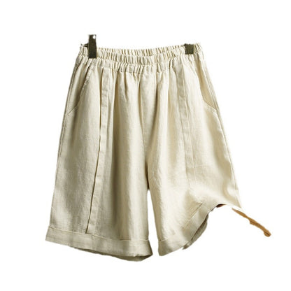 Casual Loose Plus-Size Figure-Flattering Straight-Leg Shorts