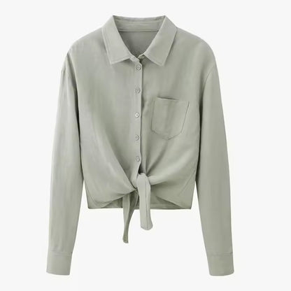 Chemise Courte à Nouer Aura - Style Urbain Décontracté