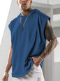 Summer Mens Sleeveless Loose Fitness Hooded Sports Vest