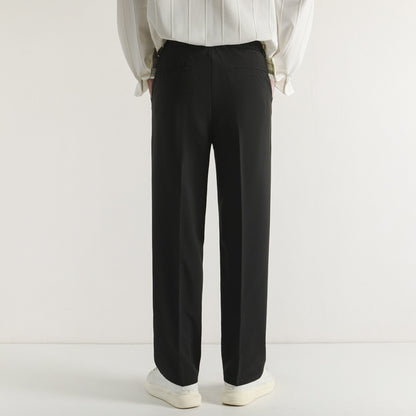 Loose-fit Casual Mens Straight-leg Suit Pants