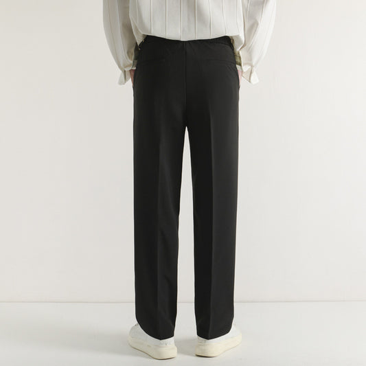 Loose-fit Casual Mens Straight-leg Suit Pants