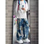 Men's Loose-Fit American-Style Printed Denim Jeans