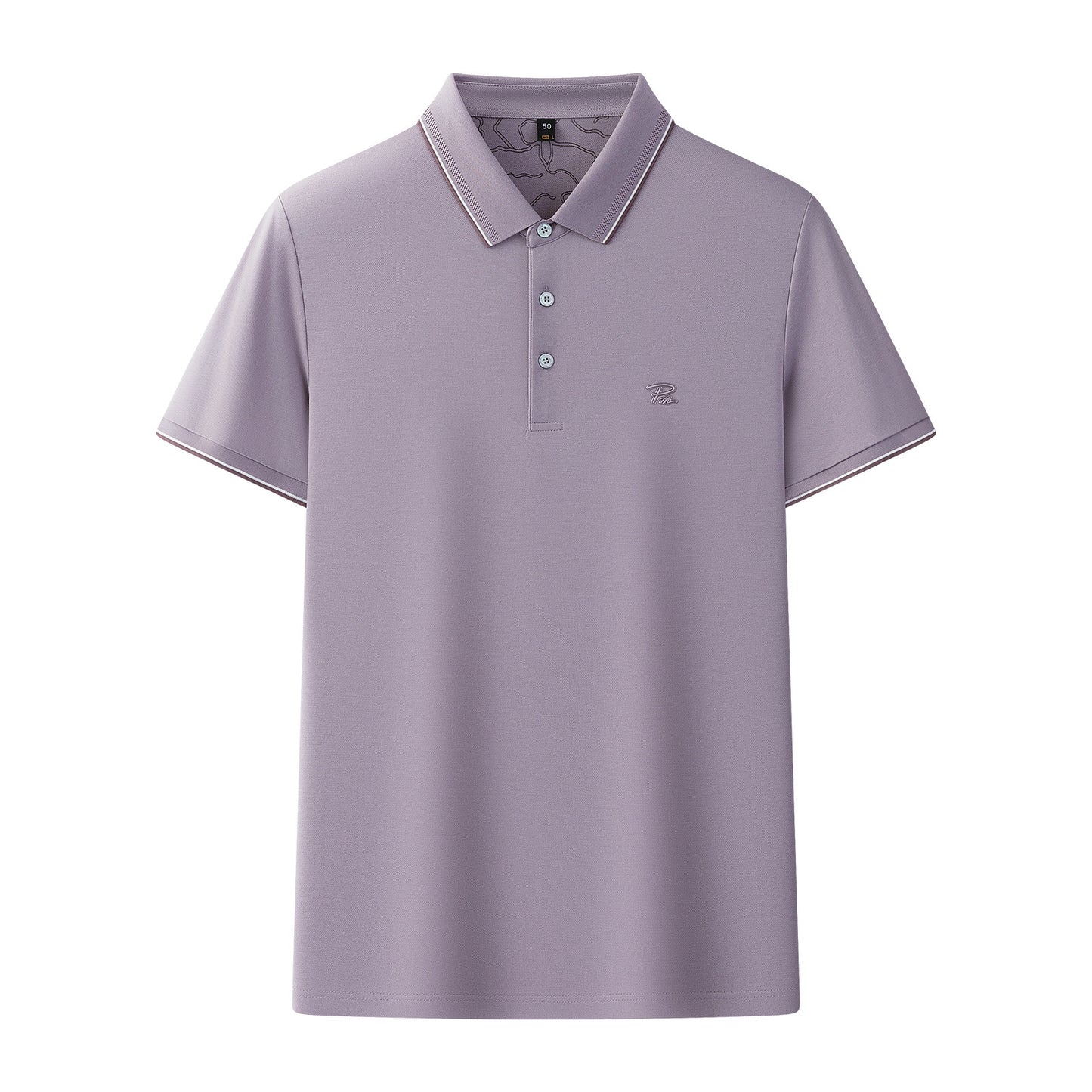 Men's Short-sleeve Lapel Solid-color Top