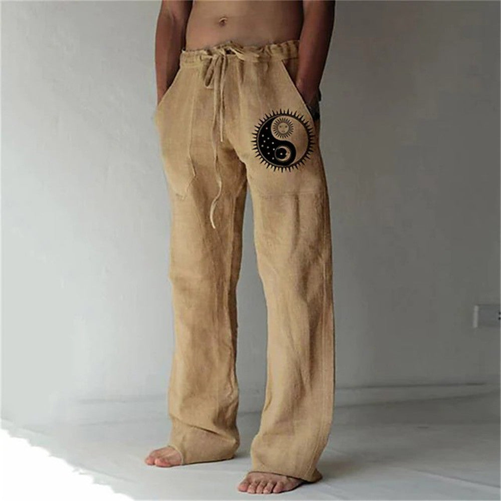 Men's Fashionable Casual Printed Wide-Leg Pants