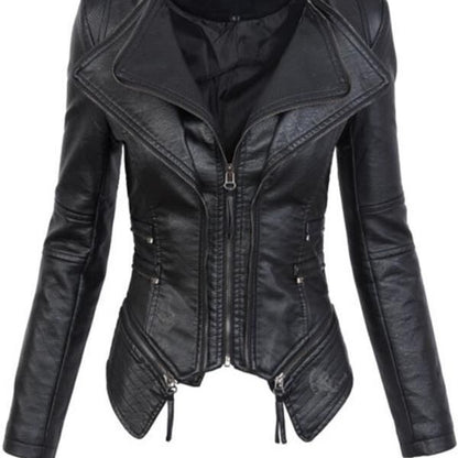 Veste "Onyx Rider" Simili Cuir & Design Patchwork