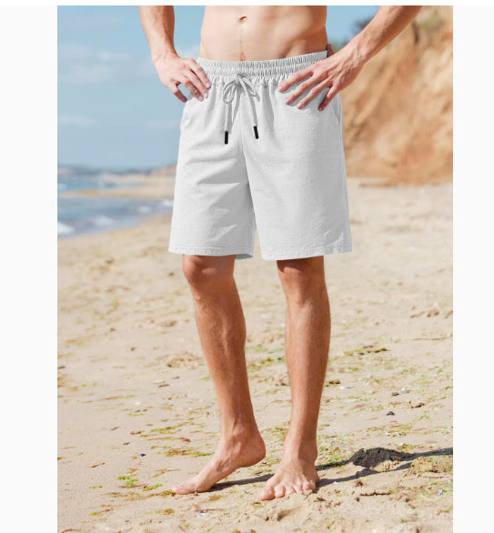 Men's Cotton-Linen Breathable Beach Casual Shorts