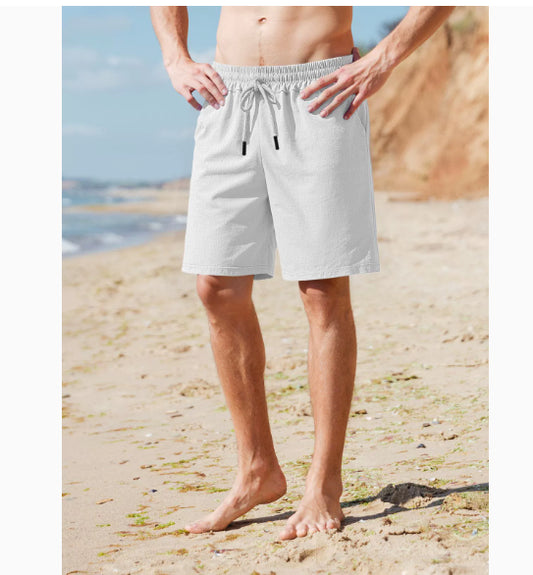 Men's Cotton-Linen Breathable Beach Casual Shorts