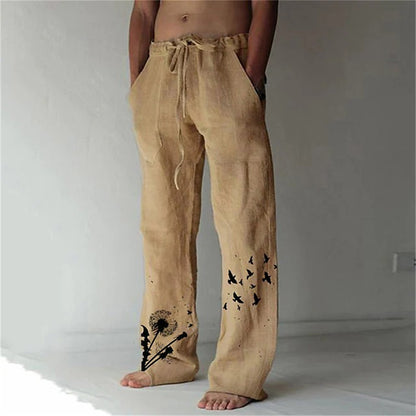 Men's Fashionable Casual Printed Wide-Leg Pants