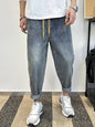 Men's Loose-fit Harem Jeans With Elastic Waist