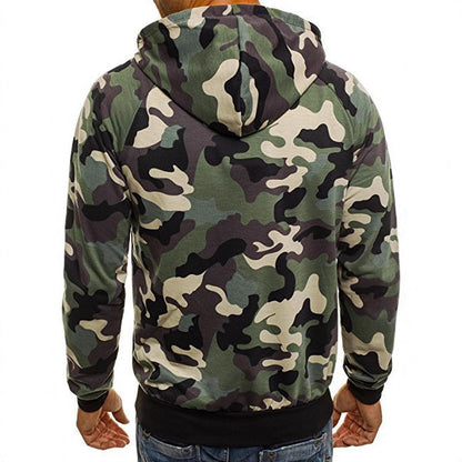 Men's Casual Hooded Zip-Up Sweatshirt Jacket