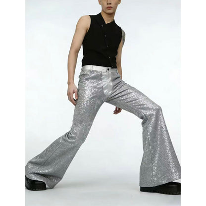 Performance Outfit Gold Silver Black Fashionable Casual Suit Trousers