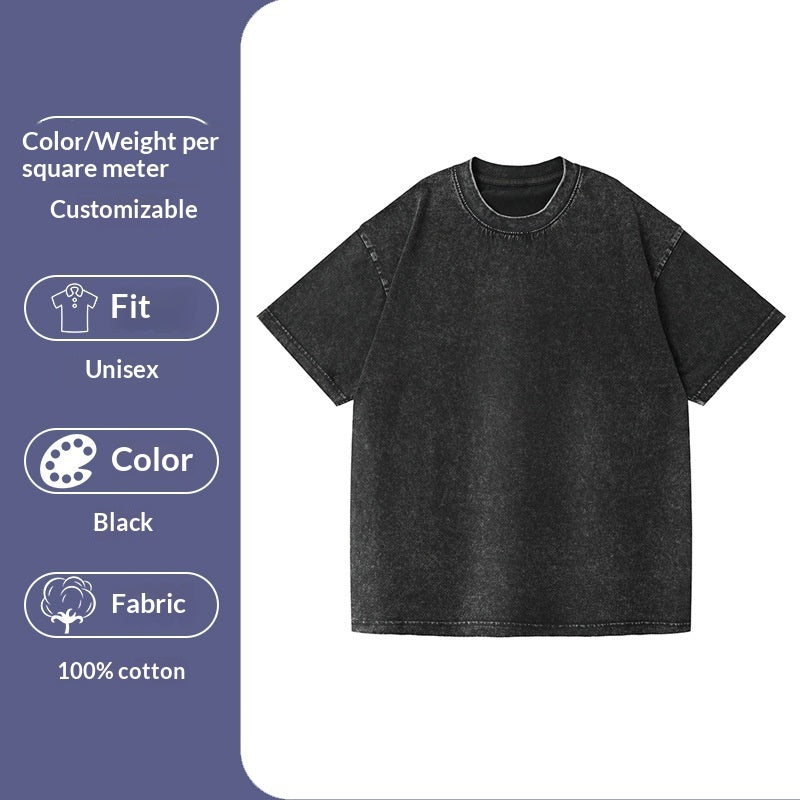 Retro Heavyweight Short-sleeve T-shirt Washed Cotton