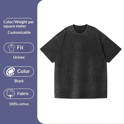 Retro Heavyweight Short-sleeve T-shirt Washed Cotton